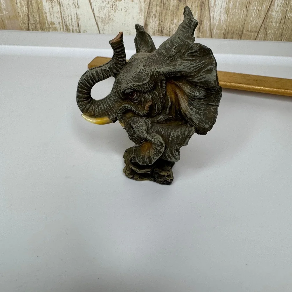 Youngs Inc Elephant Mother Baby‎ Bust Heads Figurine Statue Resin